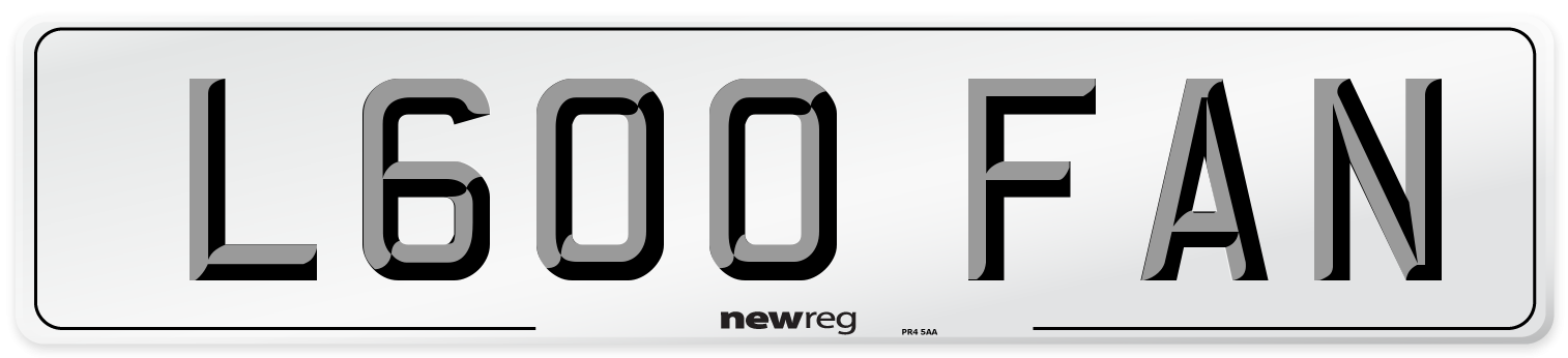 L600 FAN Number Plate from New Reg